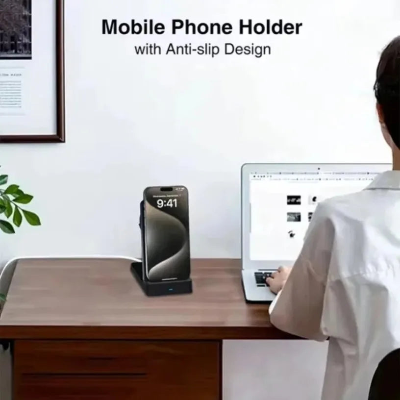 MagSafe 15W Fast Wireless Charging Station — Foldable Desk Stand