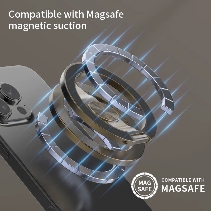 MagSafe 3-in-1 Grip Ring Stand — Magnetic Finger Loop & Phone Holder