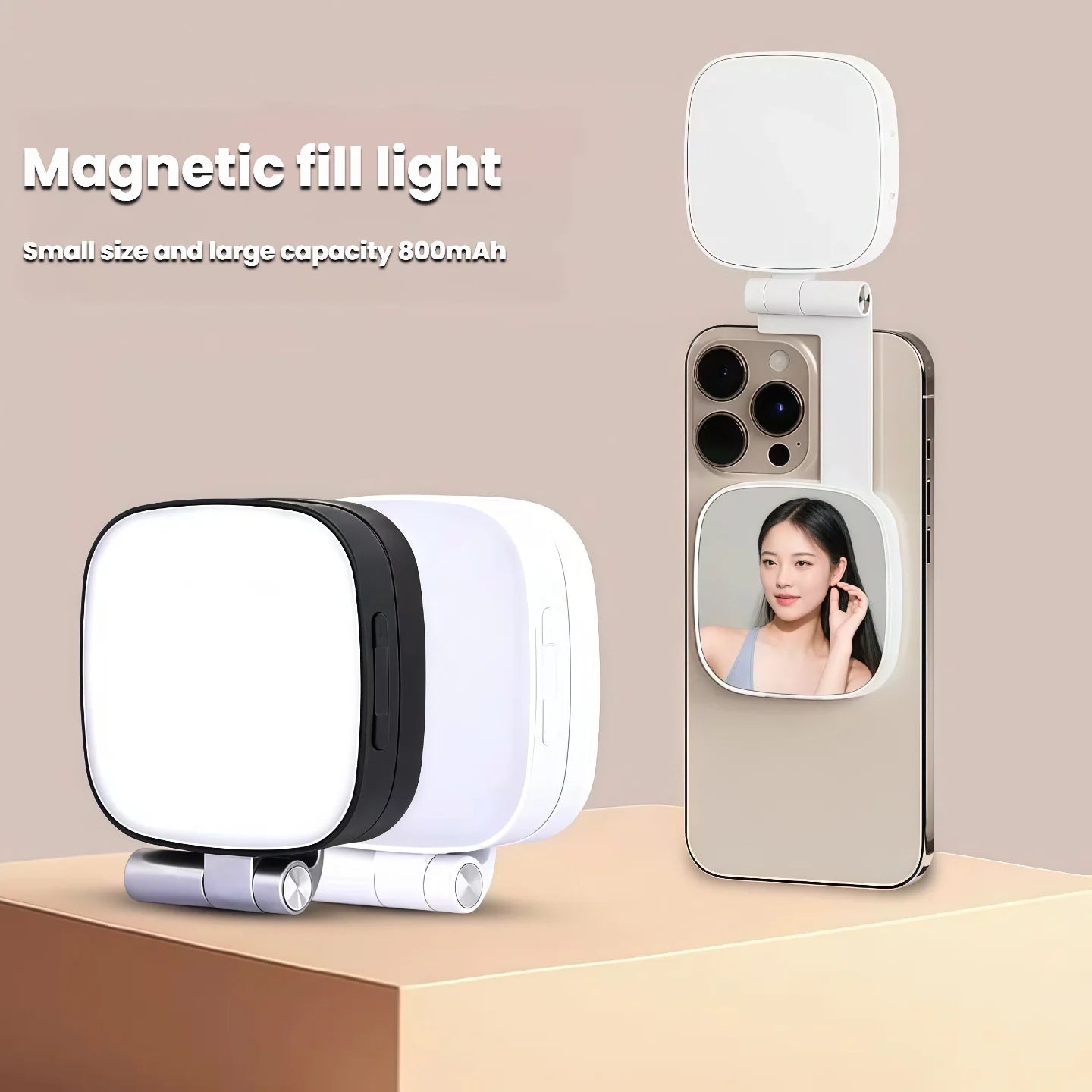 MagSafe LED Selfie Ring Light — 360° Fill Light with Mirror