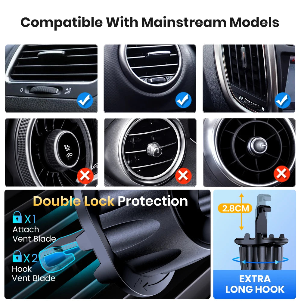 MagSafe Car Air Vent Mount — 360° Magnetic Phone Holder