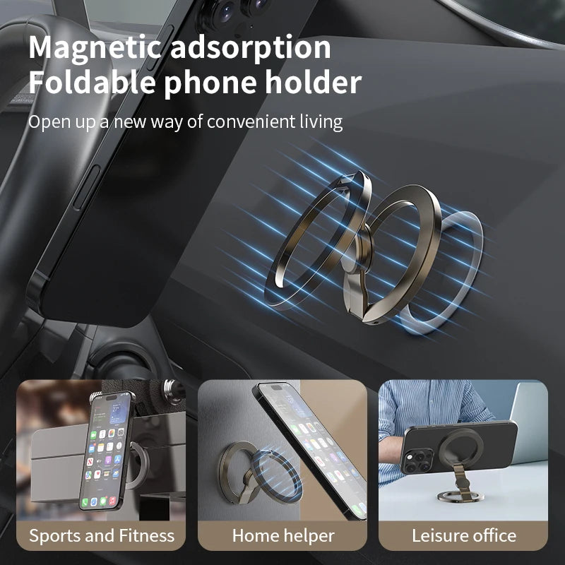 MagSafe 3-in-1 Grip Ring Stand — Magnetic Finger Loop & Phone Holder