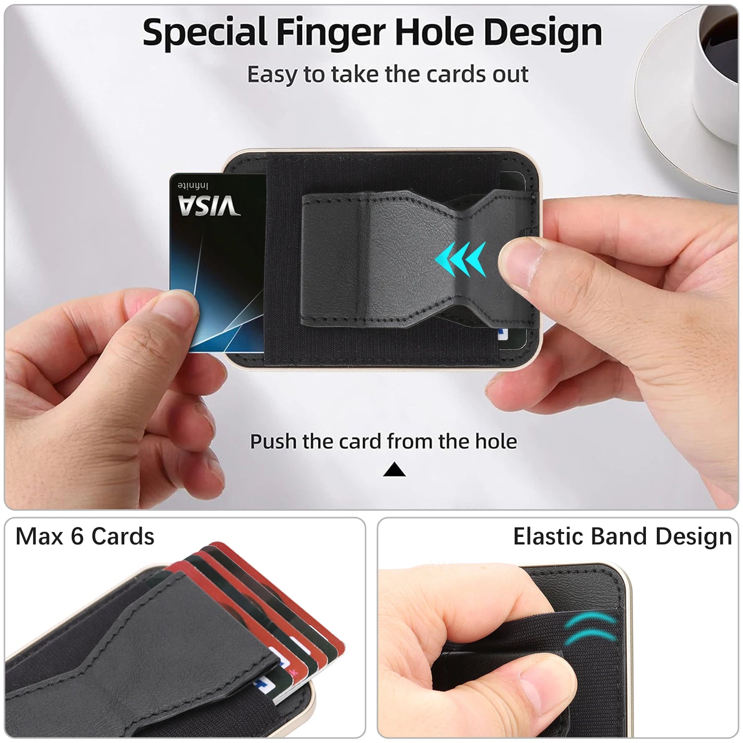 Leather MagSafe Wallet with Ring Stand — Folding Phone Holder