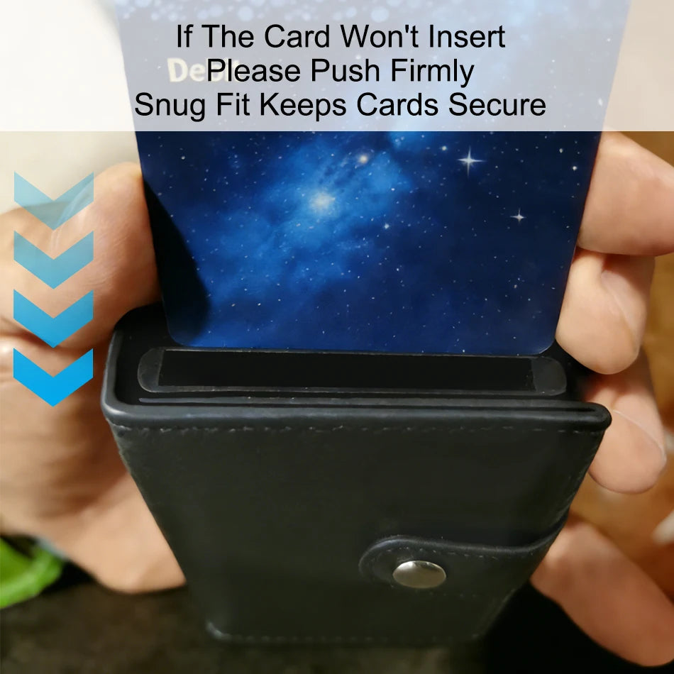 RFID AirTag Leather Wallet — Slim Card Holder for Men