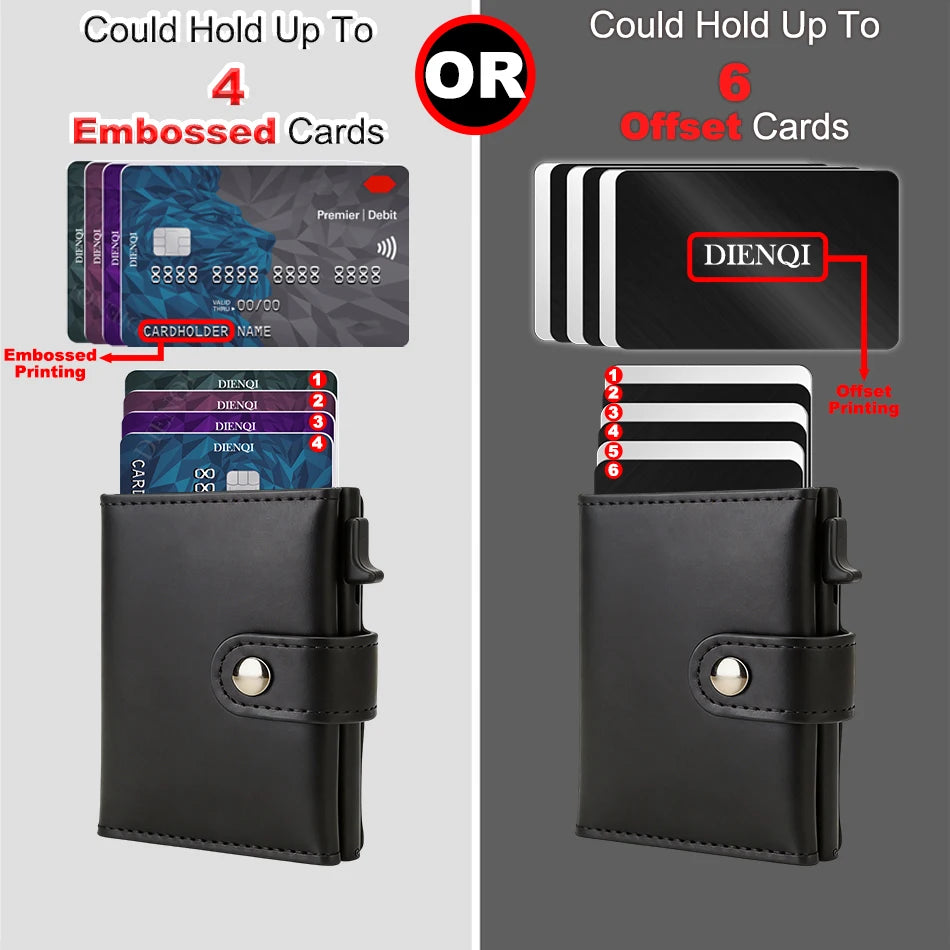 RFID AirTag Leather Wallet — Slim Card Holder for Men