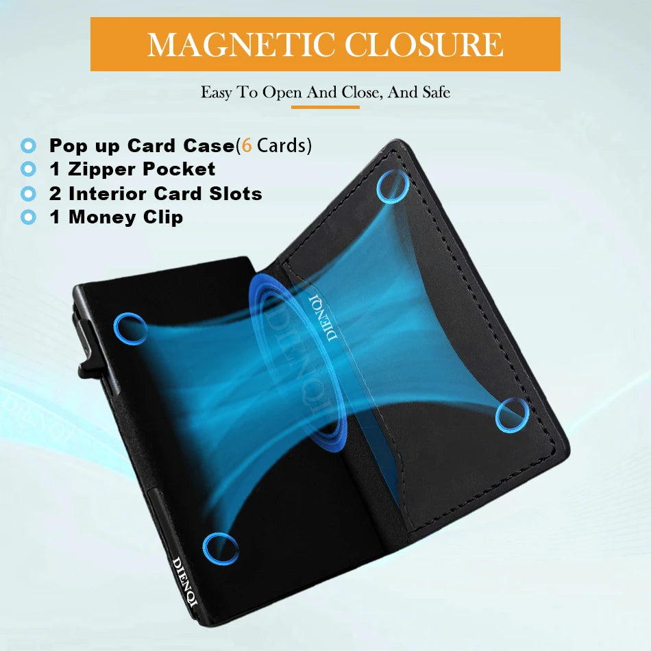 RFID MagSafe genuine leather wallet in coffee brown attached to iPhone