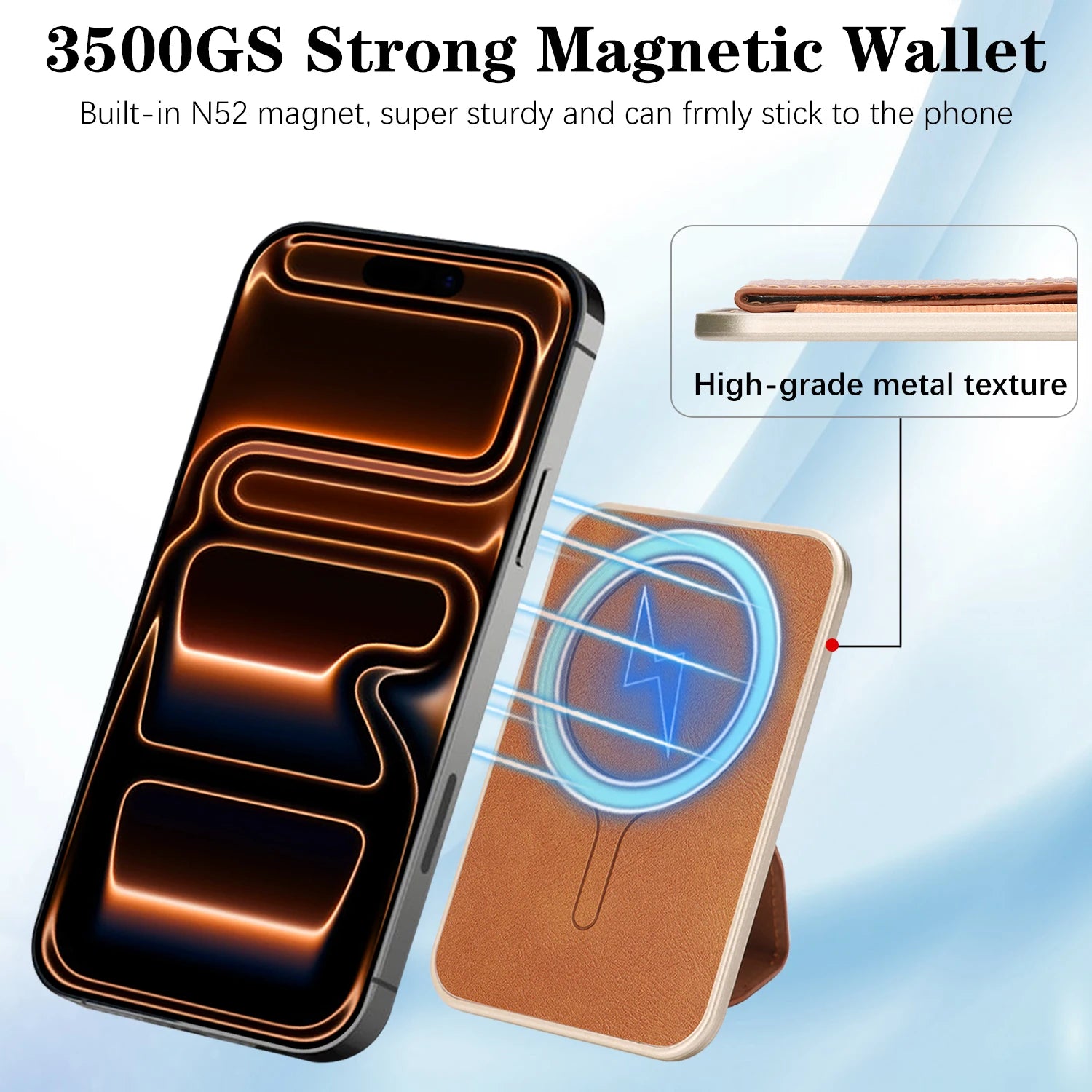 Leather MagSafe Wallet with Ring Stand — Folding Phone Holder