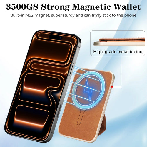 Leather MagSafe Wallet with Ring Stand — Folding Phone Holder