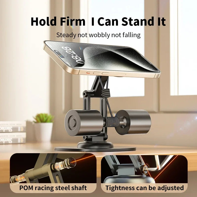 360° Foldable Aluminum MagSafe Desk Stand — Magnetic Phone Holder