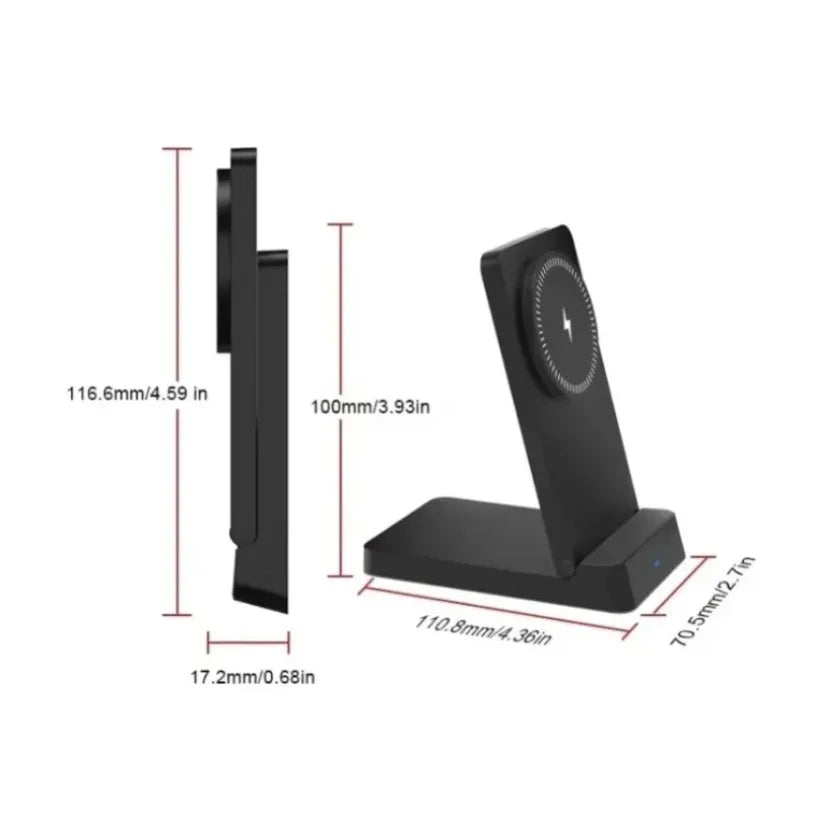 MagSafe 15W Fast Wireless Charging Station — Foldable Desk Stand