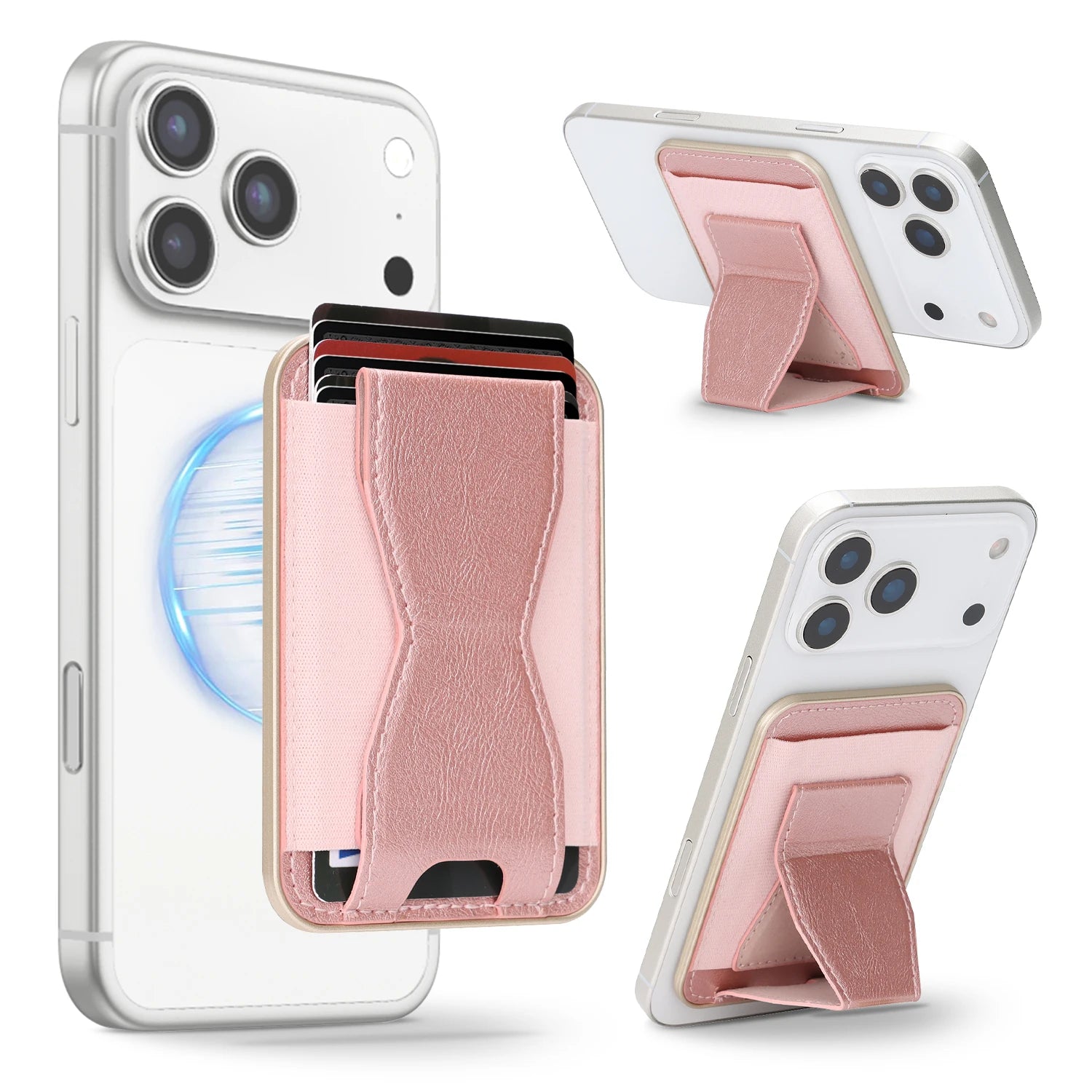 Leather MagSafe Wallet with Ring Stand — Folding Phone Holder
