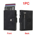 RFID AirTag Leather Wallet — Slim Card Holder for Men