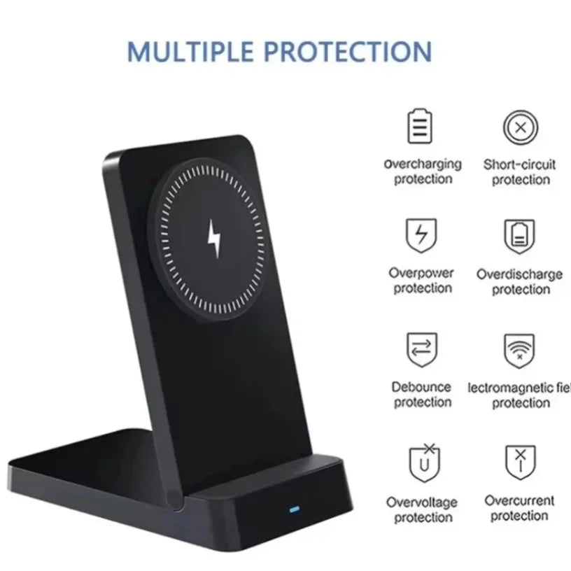 MagSafe 15W Fast Wireless Charging Station — Foldable Desk Stand